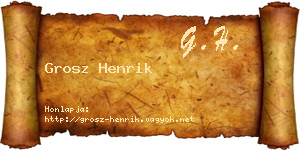Grosz Henrik névjegykártya